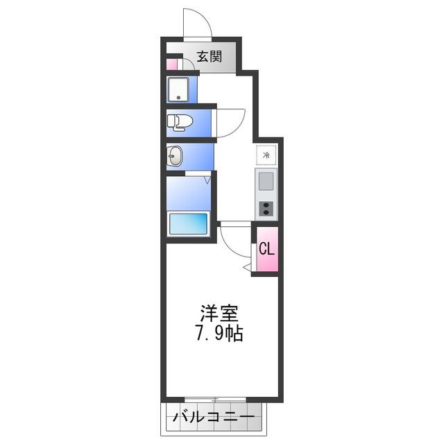 オークリーテラス(1K/1階)の間取り写真