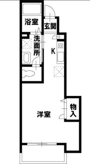 ル・レープ(ワンルーム/1階)の間取り写真