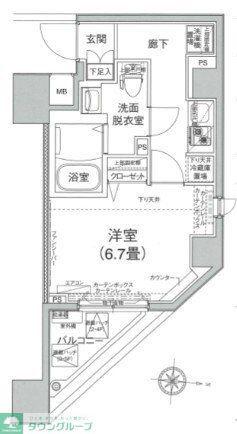 アイルカナーレ深川(1K/3階)の間取り写真