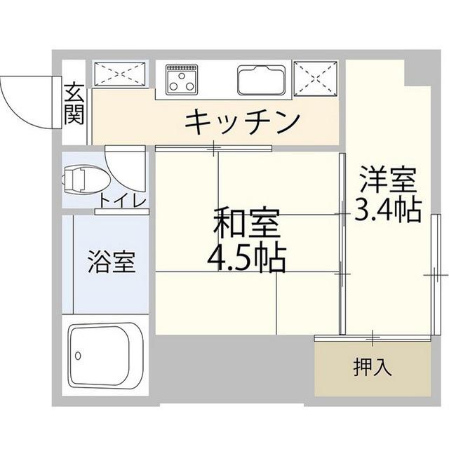 桜台マンション(2K/11階)の間取り写真