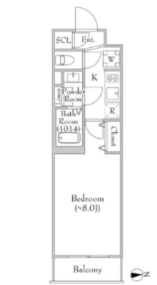 MEJIRORESIDENCE(1K/4階)の間取り写真