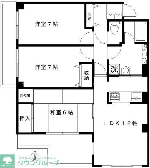 コートアネックス南馬込(3LDK/4階)の間取り写真