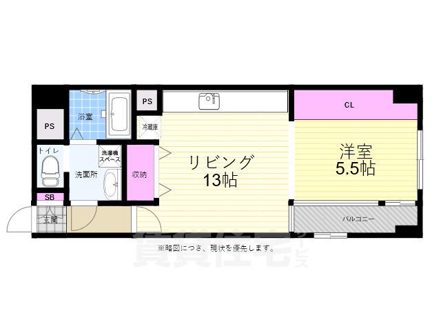 RENACE RE-A(ワンルーム/4階)の間取り写真