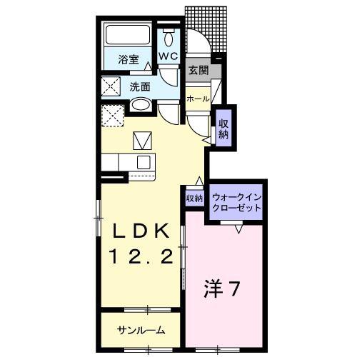 カーサ ヤマリ(1LDK/1階)の間取り写真