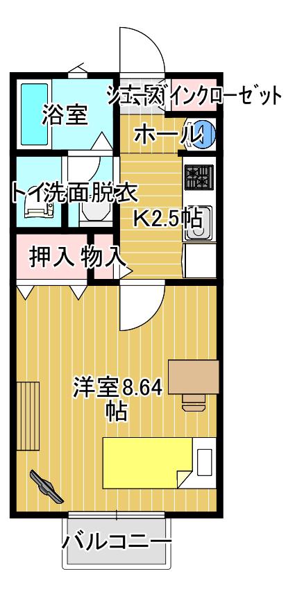 ＪＲ釜石線 釜石駅 徒歩11分 2階建 築14年(1K/2階)の間取り写真