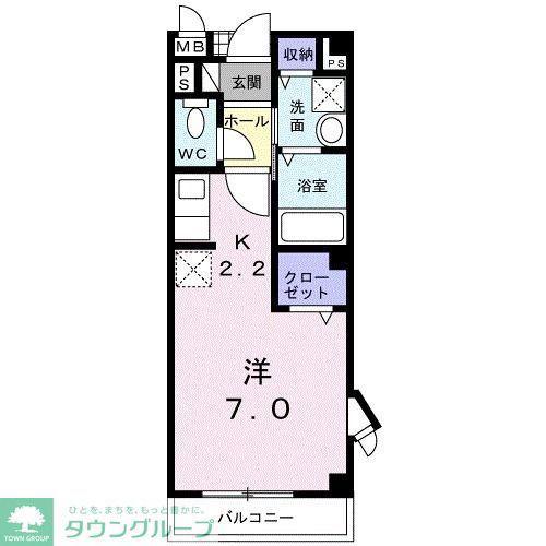 トゥールモンド(1K/2階)の間取り写真