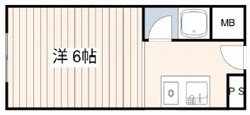 千鳥川ドミトリー(ワンルーム/2階)の間取り写真