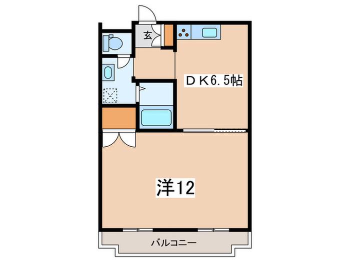 クリテリオン厚木(1DK/3階)の間取り写真