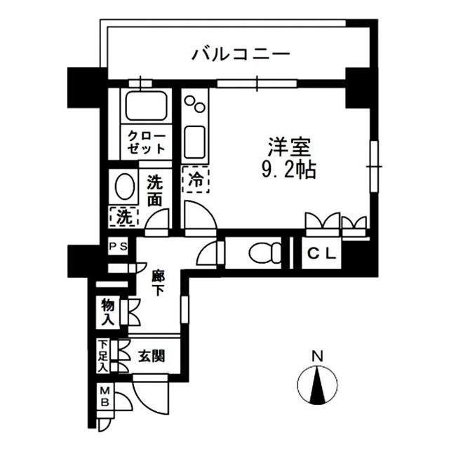 レジディア中落合(ワンルーム/2階)の間取り写真