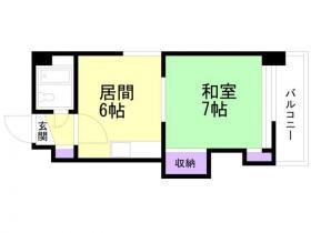 コーポ井上(1DK/3階)の間取り写真