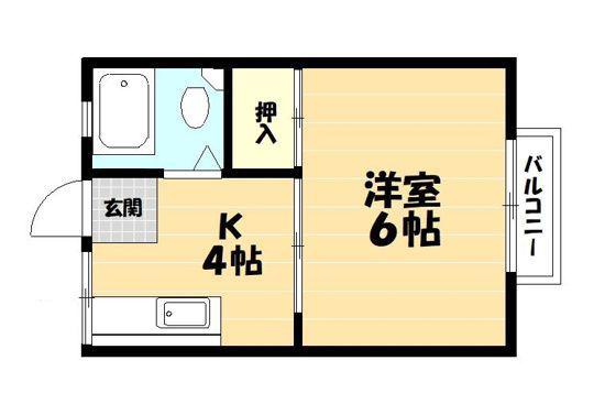 ハイツケイ(1K/1階)の間取り写真