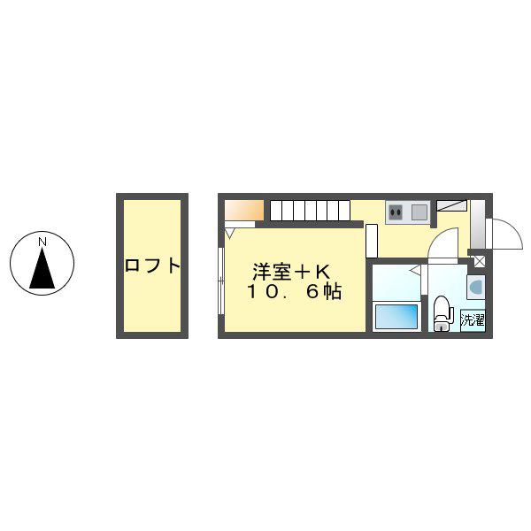 エトワール黒川(1K/1階)の間取り写真