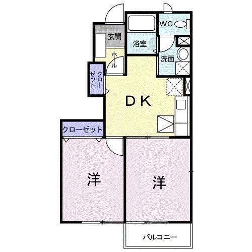 ファインホーム(2DK/1階)の間取り写真