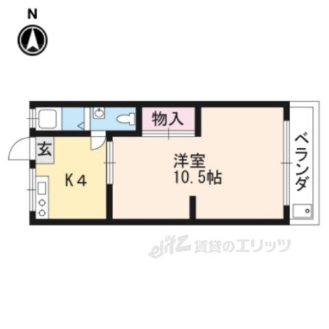 三幸マンション(1DK/2階)の間取り写真