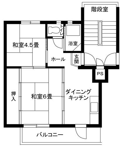 東本郷第2 10号棟(2DK/2階)の間取り写真