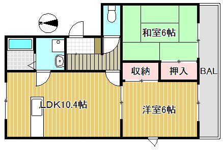 グレイス藤(2LDK/1階)の間取り写真