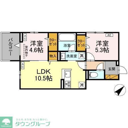 DーLOTUS(2LDK/3階)の間取り写真