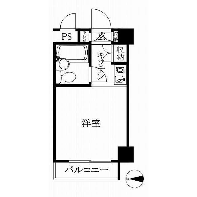 日神パレス八王子(ワンルーム/4階)の間取り写真