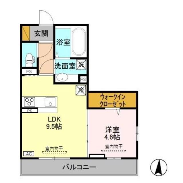 アンジュールオッツ(1LDK/3階)の間取り写真