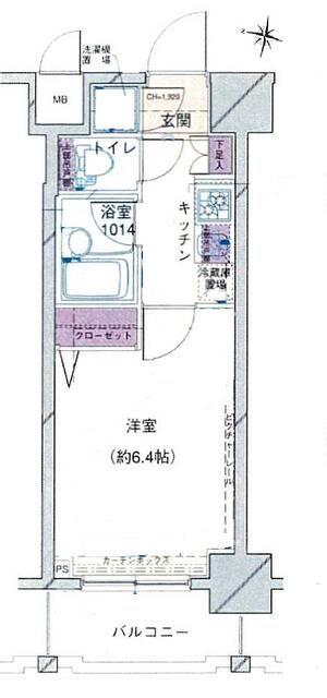 パレステュディオ目白(1K/5階)の間取り写真