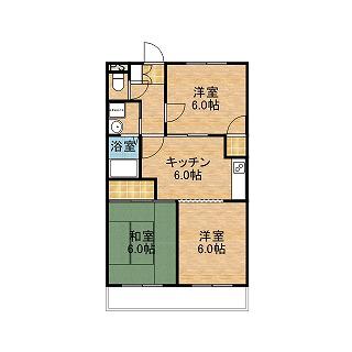 パークサイド紫原(3DK/1階)の間取り写真