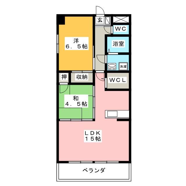 養老鉄道養老線 西大垣駅 徒歩8分 7階建 築27年(2LDK/1階)の間取り写真