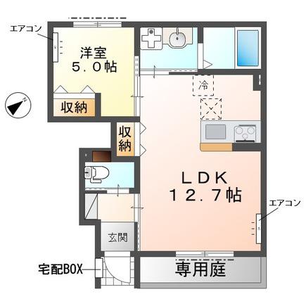 ソラーナ(1LDK/1階)の間取り写真