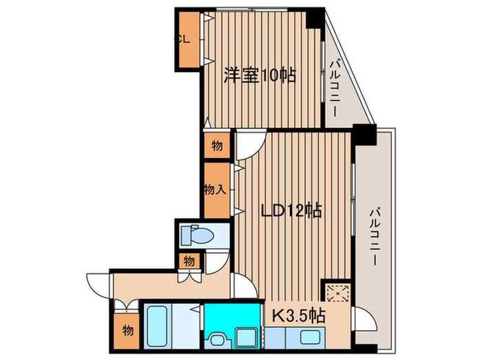 三和マンション(1LDK/11階)の間取り写真