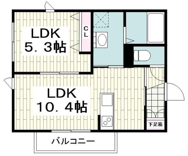 LE VOILIERル・ヴォワリエ(1LDK/2階)の間取り写真