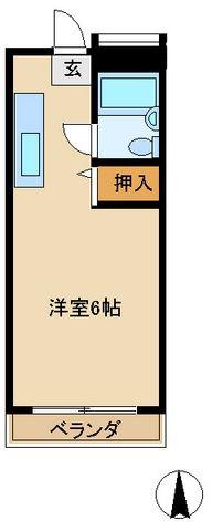 ルミニコスモス(ワンルーム/1階)の間取り写真