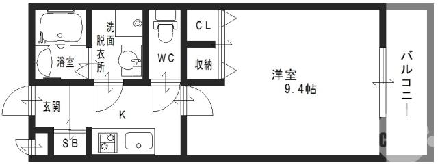 メゾンプロキオン(1K/2階)の間取り写真