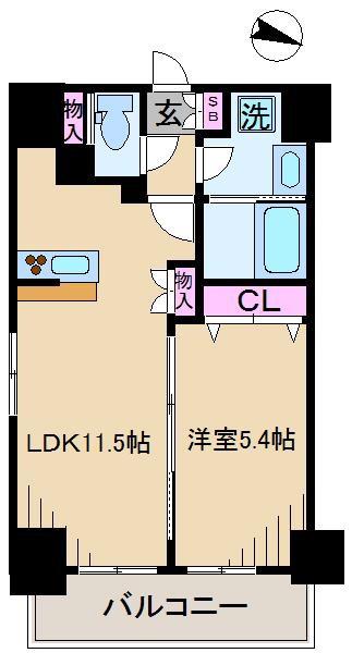 RIDGE王子神谷(1LDK/9階)の間取り写真