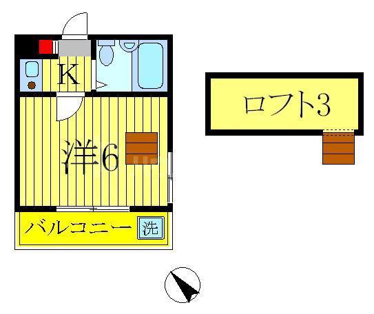 アドヴァンス東金町(1K/1階)の間取り写真