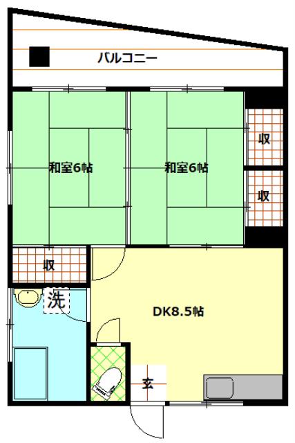 小島マンション(2DK/3階)の間取り写真