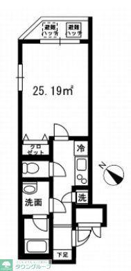 セントエルモ町田(1K/2階)の間取り写真