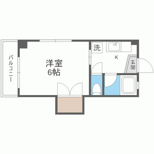 アルテハイム博多II(1K/1階)の間取り写真
