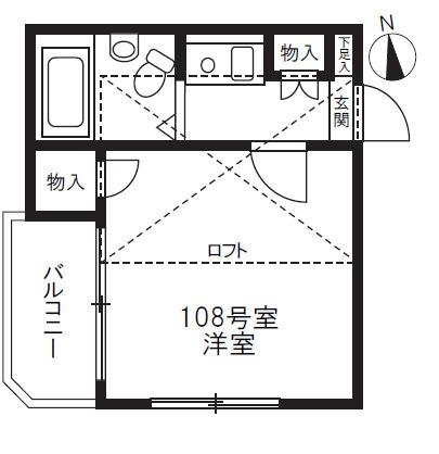 ヘスティア2番館(1K/1階)の間取り写真