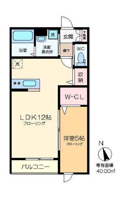 ロックフォレスト(1LDK/2階)の間取り写真