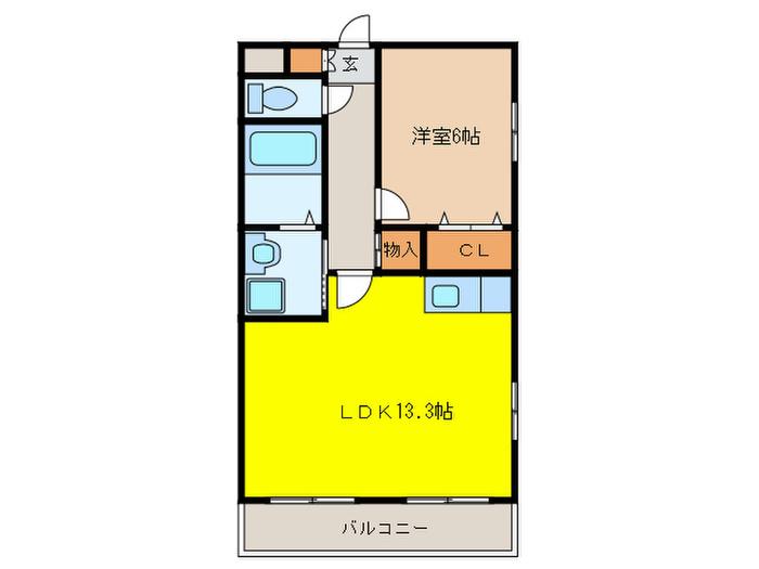 プランドール(1LDK/3階)の間取り写真