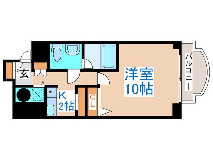 エステトーワ(1K/8階)の間取り写真