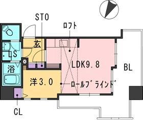 セイスピノス(1LDK/10階)の間取り写真