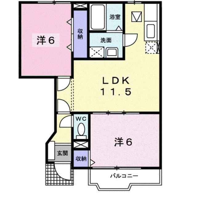 プチユニオン(2LDK/1階)の間取り写真