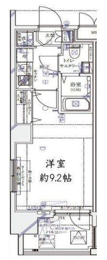 ガリシア九段下ライズ(1K/8階)の間取り写真