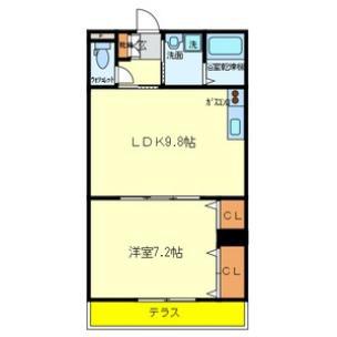 メゾン植野(1LDK/1階)の間取り写真
