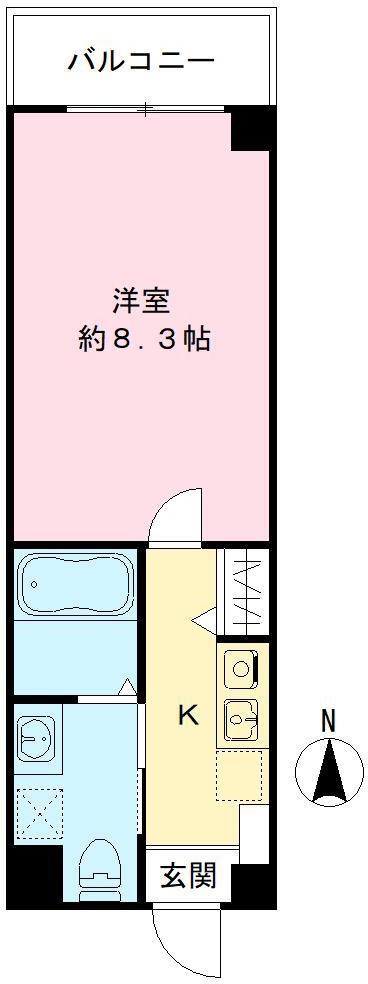 HRフロントリーガル平野(1K/7階)の間取り写真