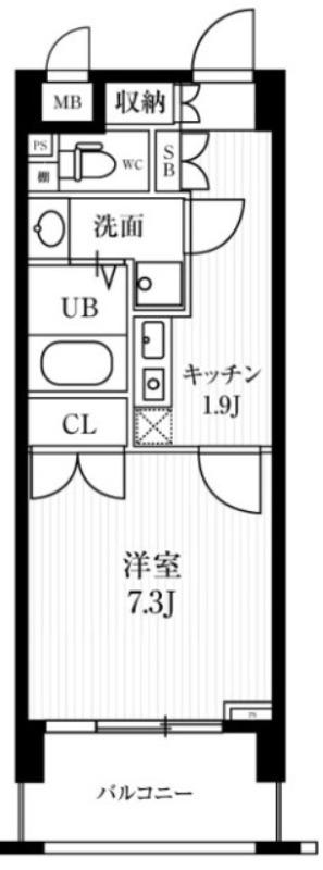 プラザ西品川(1K/1階)の間取り写真
