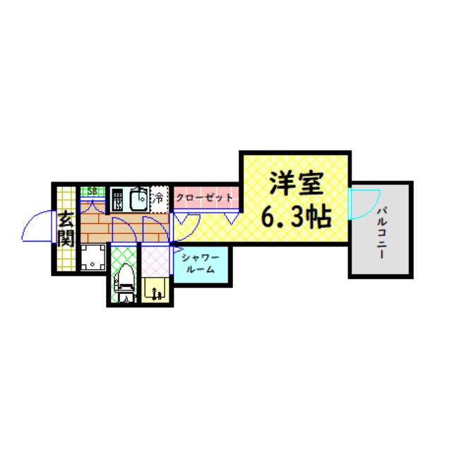 ファーストフィオーレ九条II(1K/12階)の間取り写真