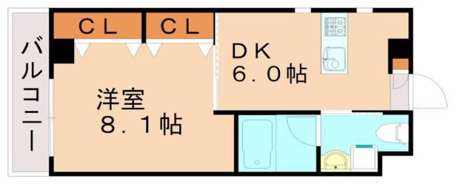 CURRENTII(1DK/2階)の間取り写真