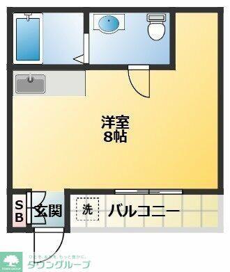 サンダーソンレジデンス(ワンルーム/4階)の間取り写真
