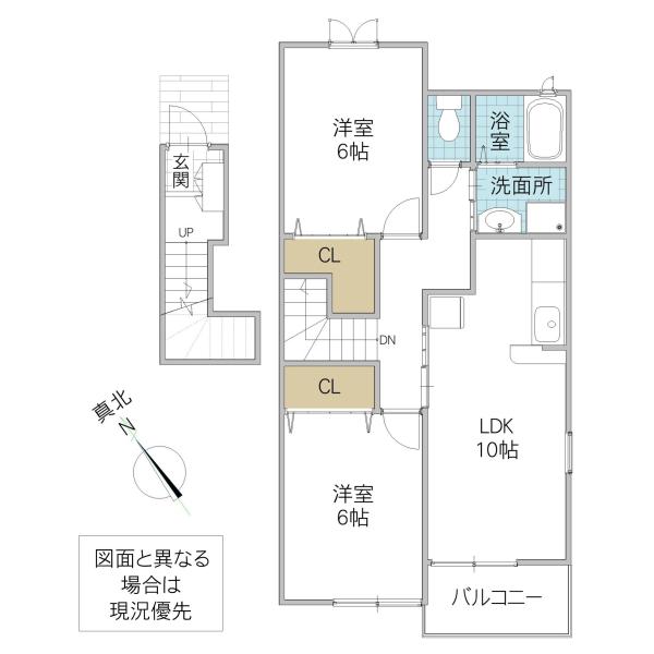 イーストコートII(2LDK/2階)の間取り写真